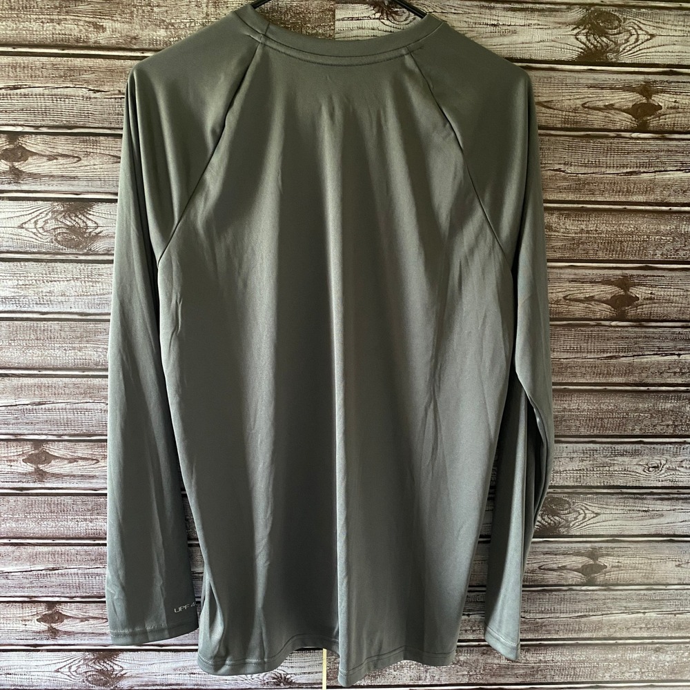 Nike Swim Men's Long-Sleeved Shirt Size M Gray Dri-Fit Logo UPF40 - Picture 2 of 7